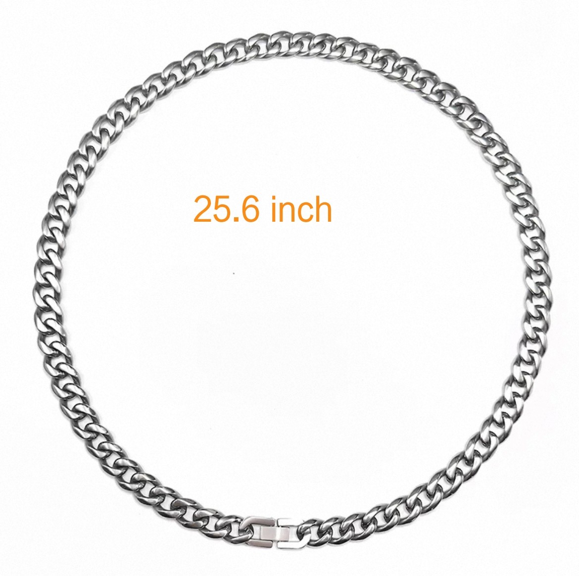 Wide 10.5mel2 Pure Titanium Necklace Polished 6-Side 25.6″ Anti Allergic Stylish
