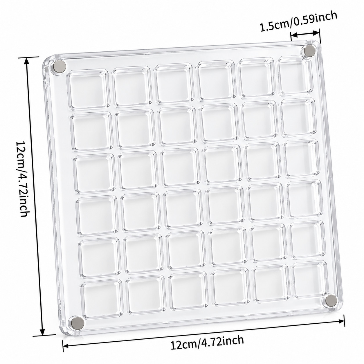 36 Grid Acrylic Seashell Display Box Magnetic Organizer for Beads Jewelry Nails