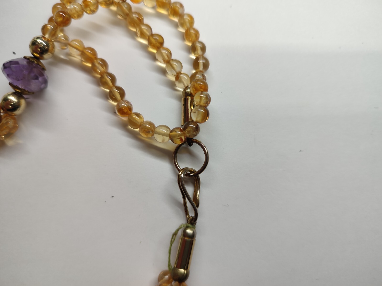 Citrine and Amethyst beaded necklace