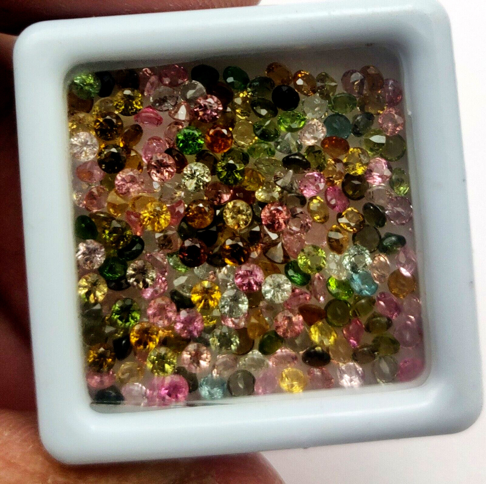 Natural Multi Tourmaline Round Cut Loose Gemstone Lot 100 Pcs 1-2 MM