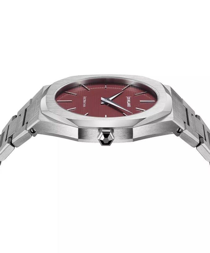 D1 MILANO ULTRATHIN UNISEX WATCH STAINLESS STEEL BORDEAUX RED UTBJ11 RRP £325 AD