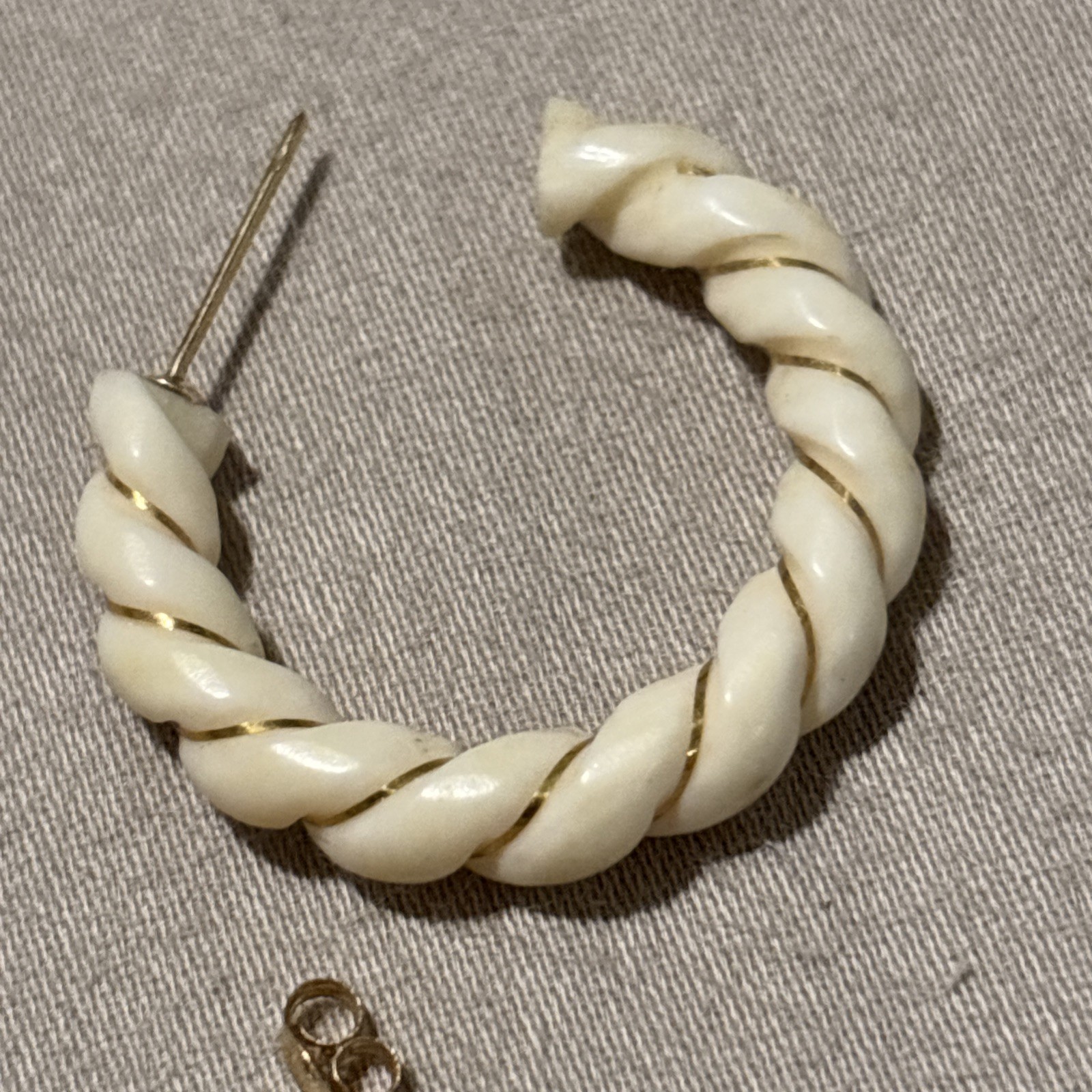 14K 585 Bone Half Hoop Earrings – SEE MY OTHER BONE SOLD SEPARATELY
