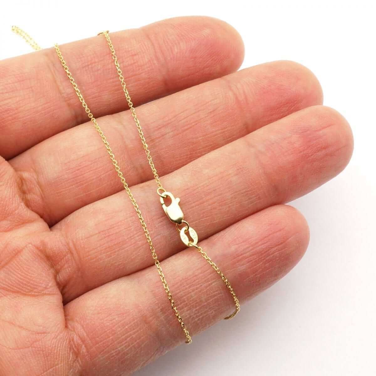 14k Tri-Color Gold Textured Girl KidsPendant Cable Chain Necklace 16″-18″