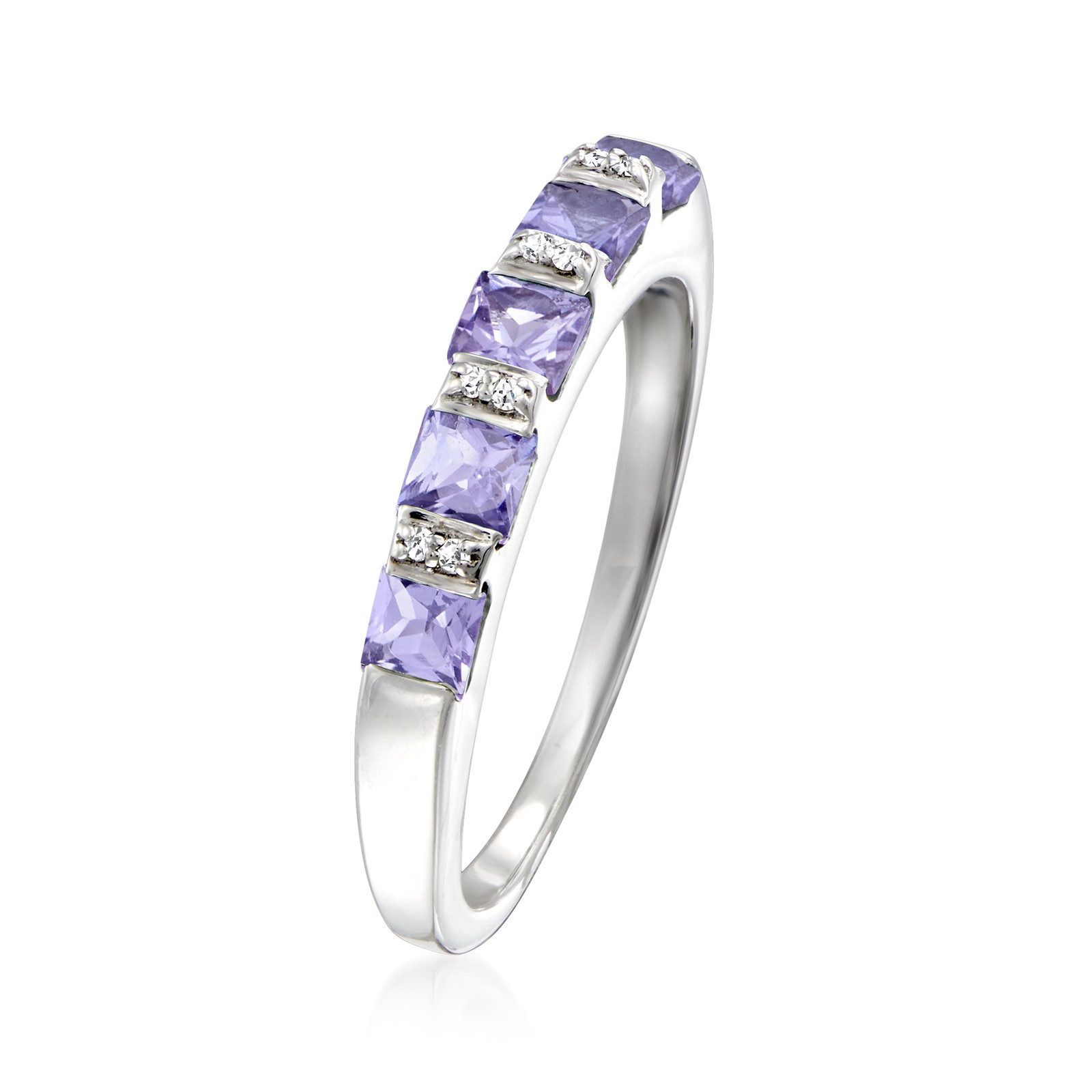 Ross-Simons 0.70 ct. t.w. Tanzanite Ring With Diamonds in Sterling Silver