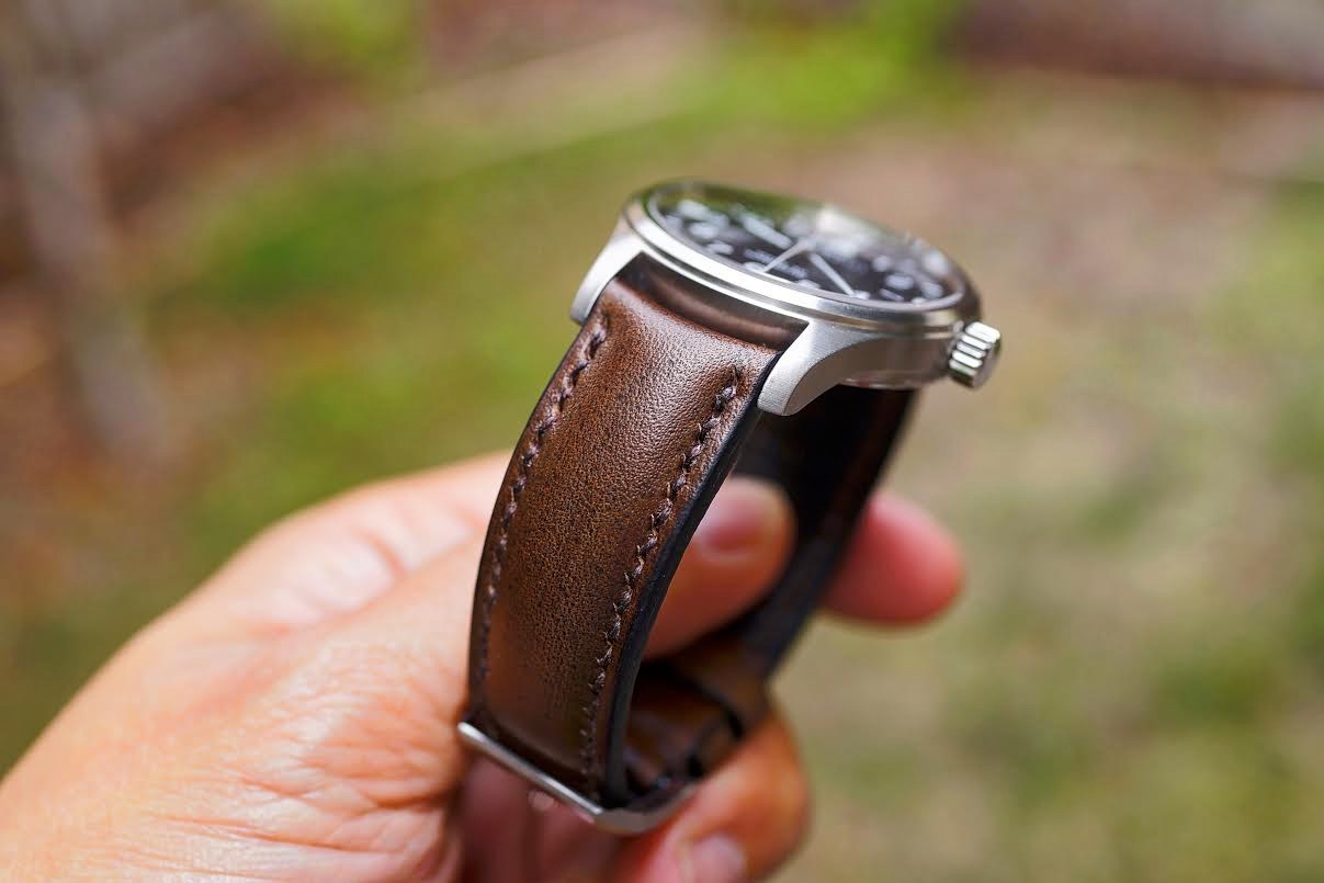 IWC Pilot Mark XV curved end leather strap watch band Made In Taiwan Cheergiant