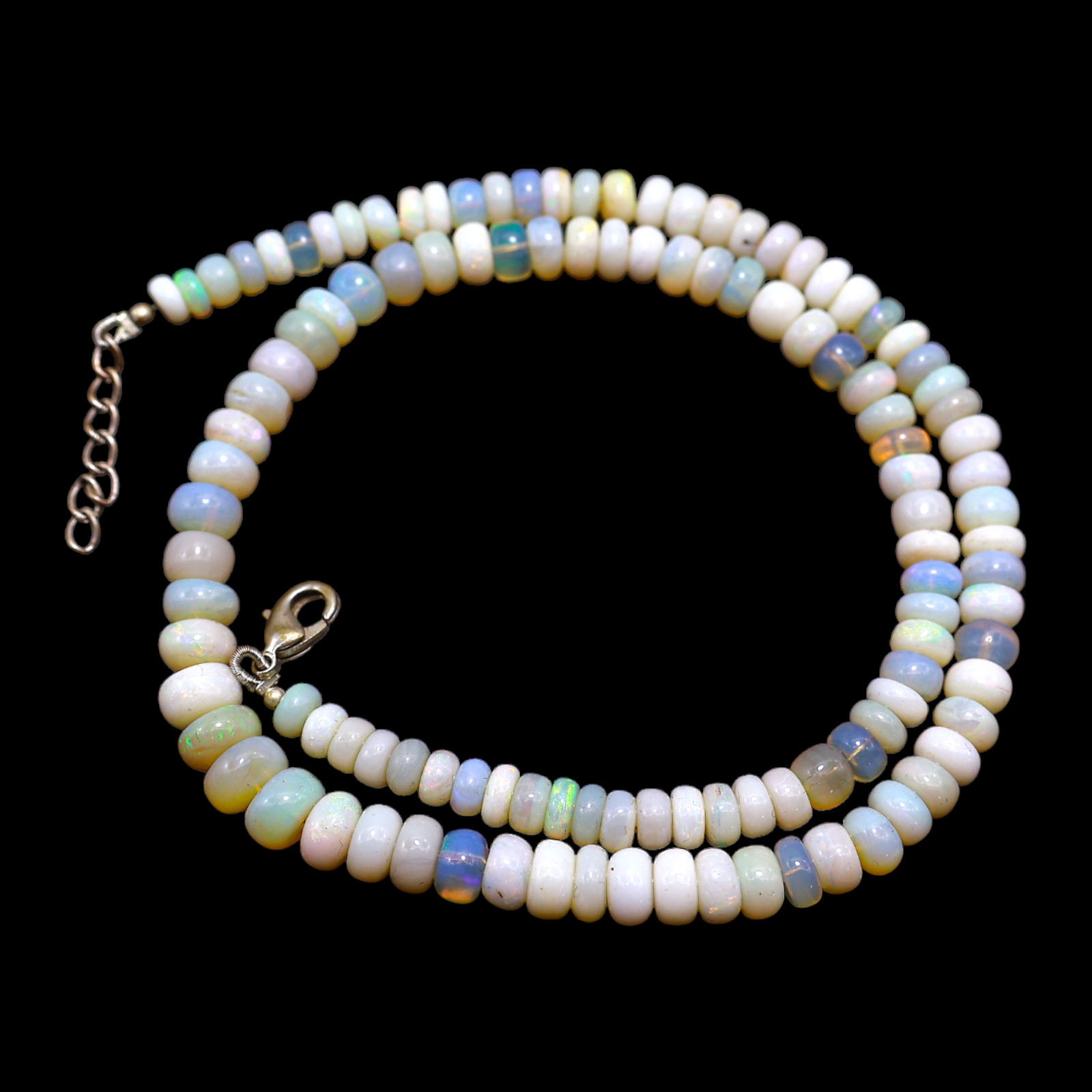 Rondelle Smooth 5X8 MM Fire Opal Beaded Not Applicable Sister New Boho Necklace