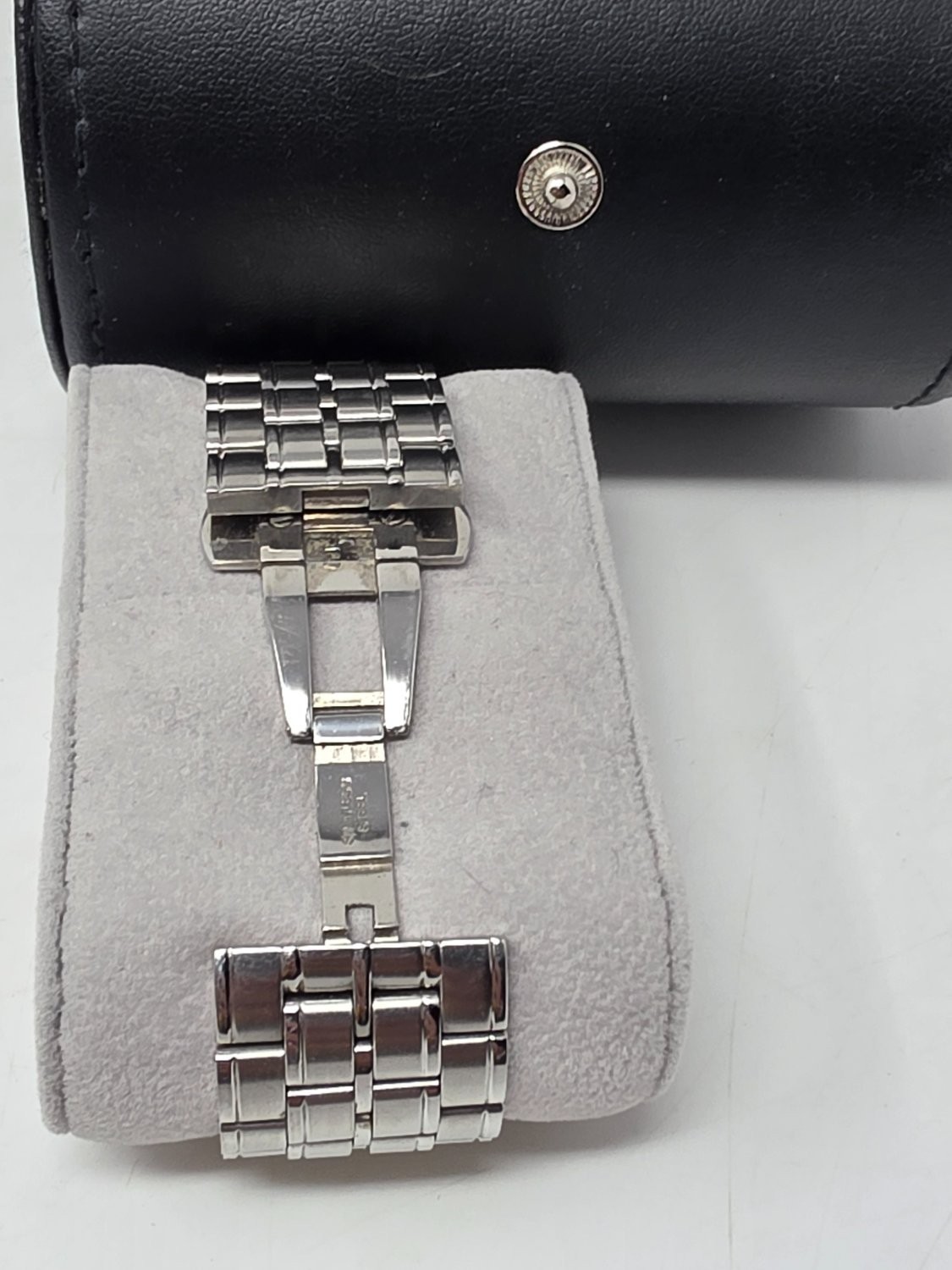 Belair 5785 Tank Watch Mother of Pearl Diamond Dial Stainless Steel CIB Complete