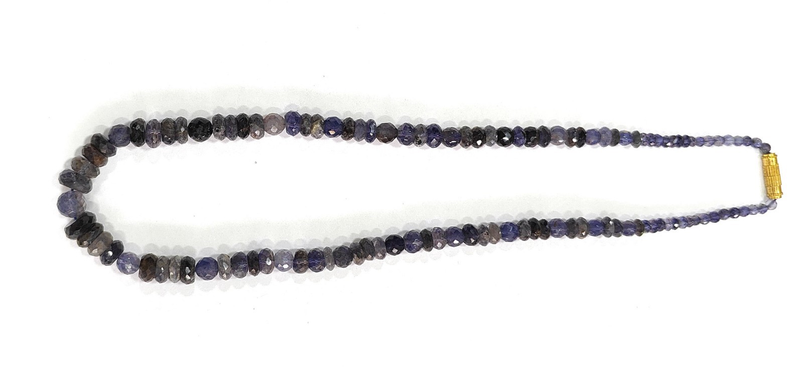 Natural Iolite Gemstone Necklace, Handmade Mix Size Beaded Jewelry, 18 Inch