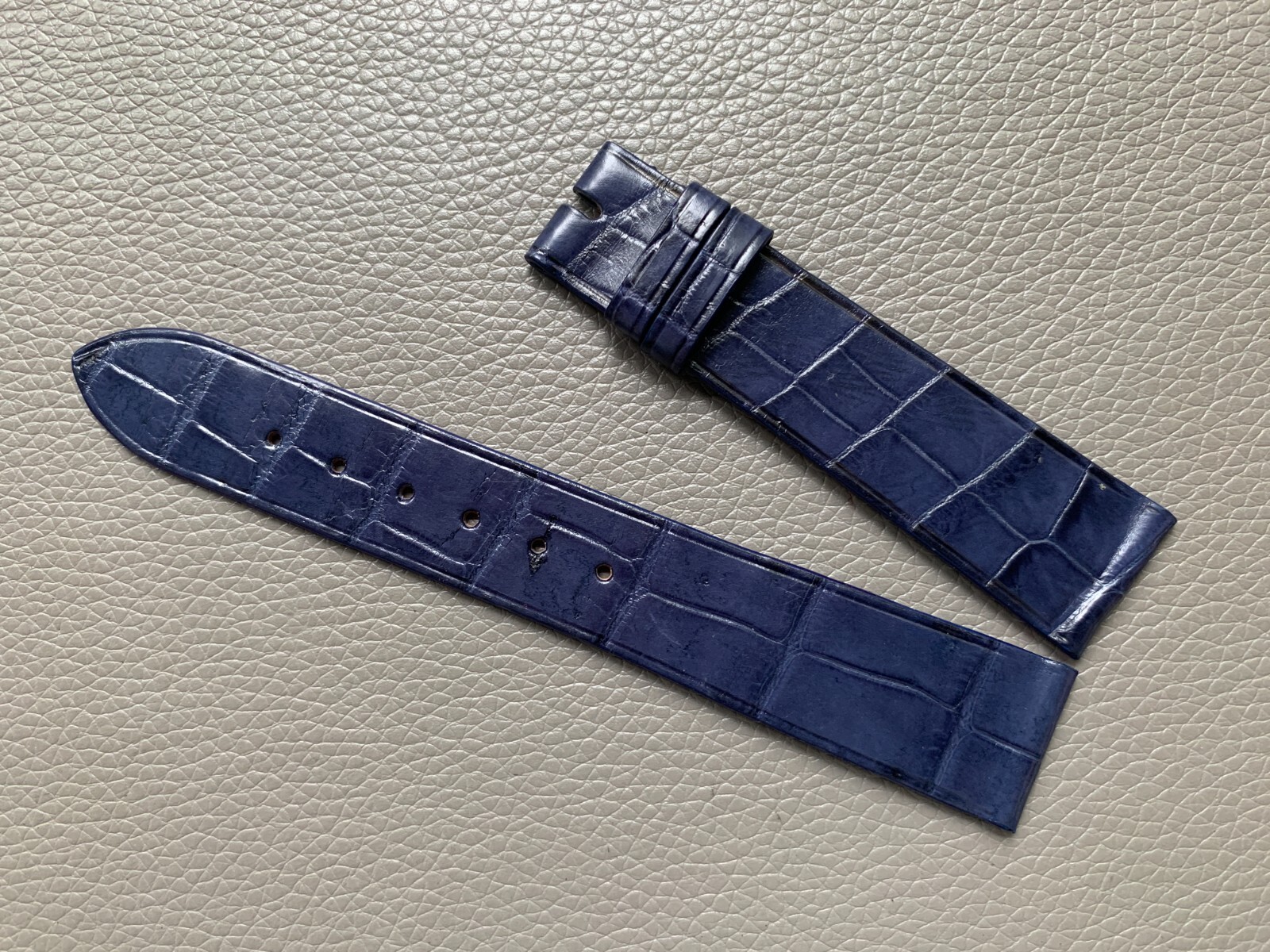 Navy Blue Genuine Leather Skin Watch Strap Band 10..17 18 19 20 21 22 23 24 26mm