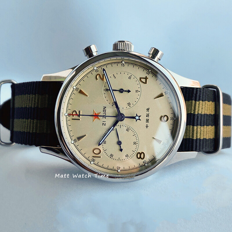 Seagull 1963 ST1901 Venus 40mm Chronograph Sapphire, Display Back, 2 Straps BNIB