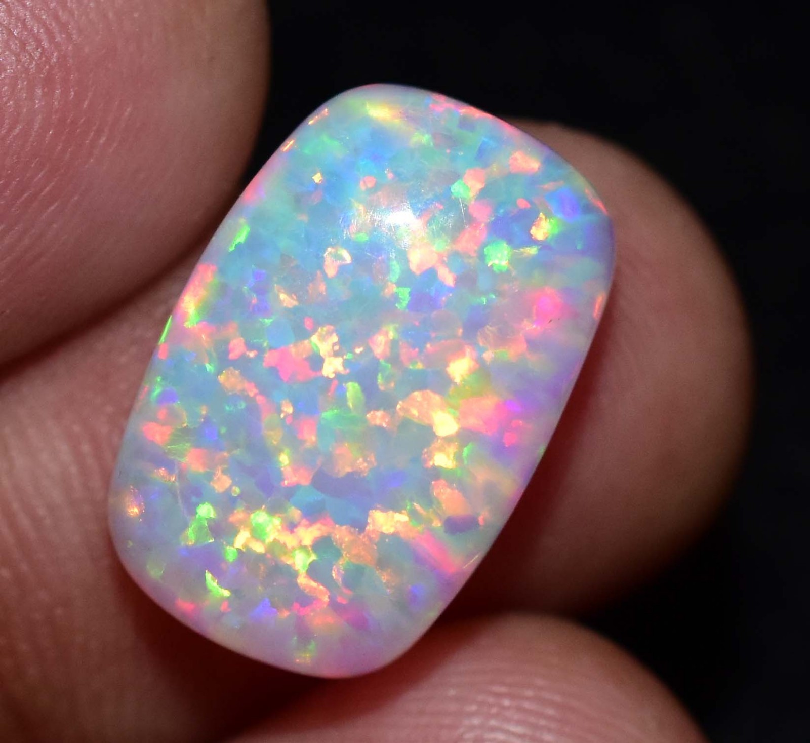 Natural Ethiopian Fire Opal 8.00 CT AGL Certified Play Of Color Loose Gemstone