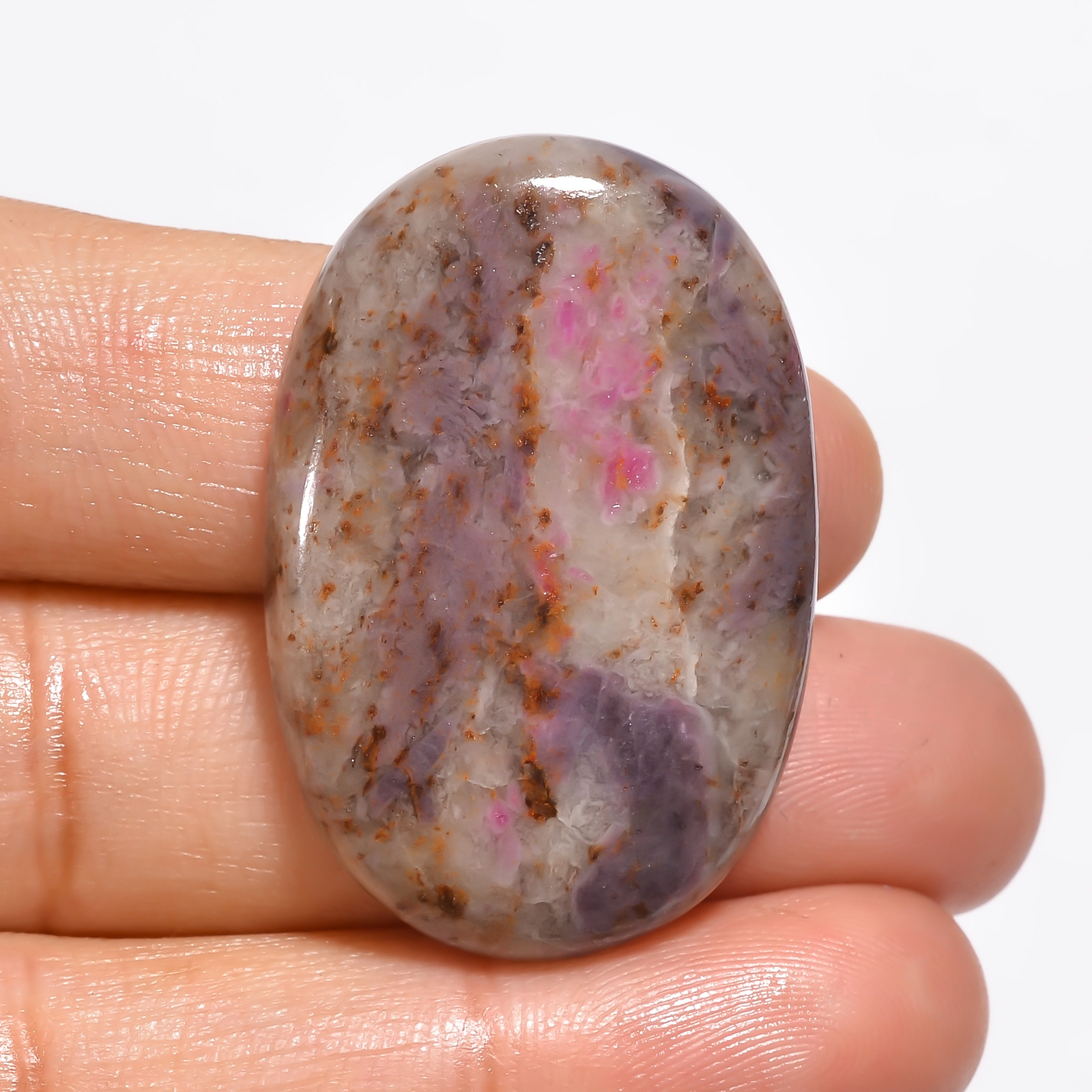 Natural Ruby Crystal Oval Cabochon Loose Gemstone 47.5 Ct. 35X24X6 mm EE-19418
