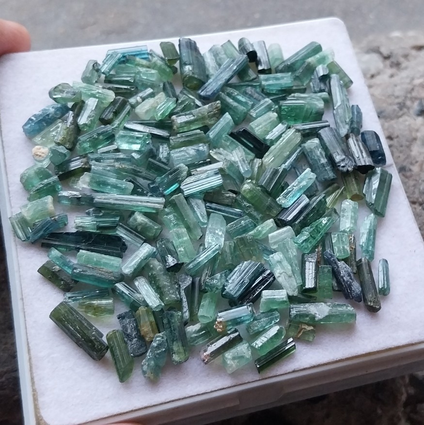 30 Carat 3 to 12 MM Natural Greenish Blue Color Tourmaline Raw Rough Gemstone