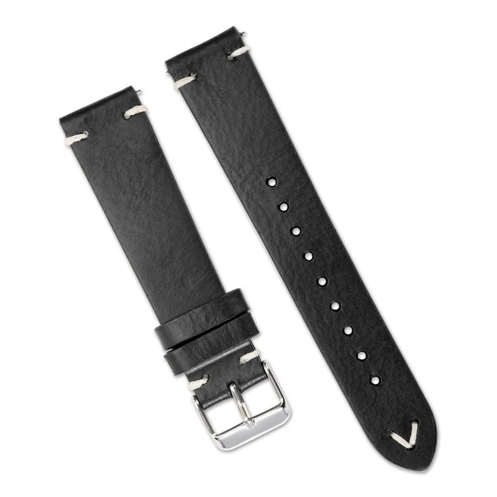 Correa de cuero PU encerado vintage 18-22 mm para reloj, pulsera hombre