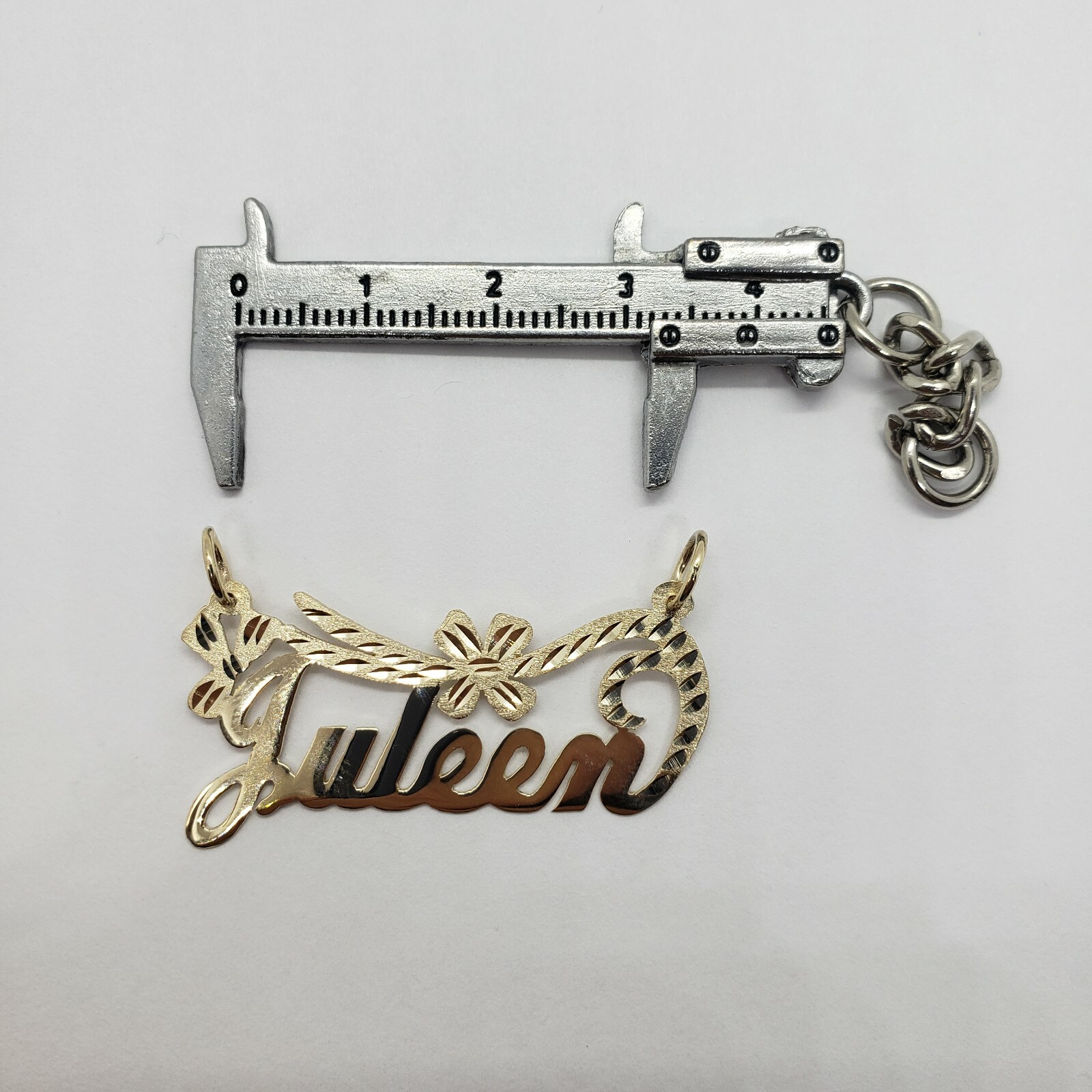 14K Solid Yellow Gold Personalized/Custom Name Pendant with/out Singapore chain