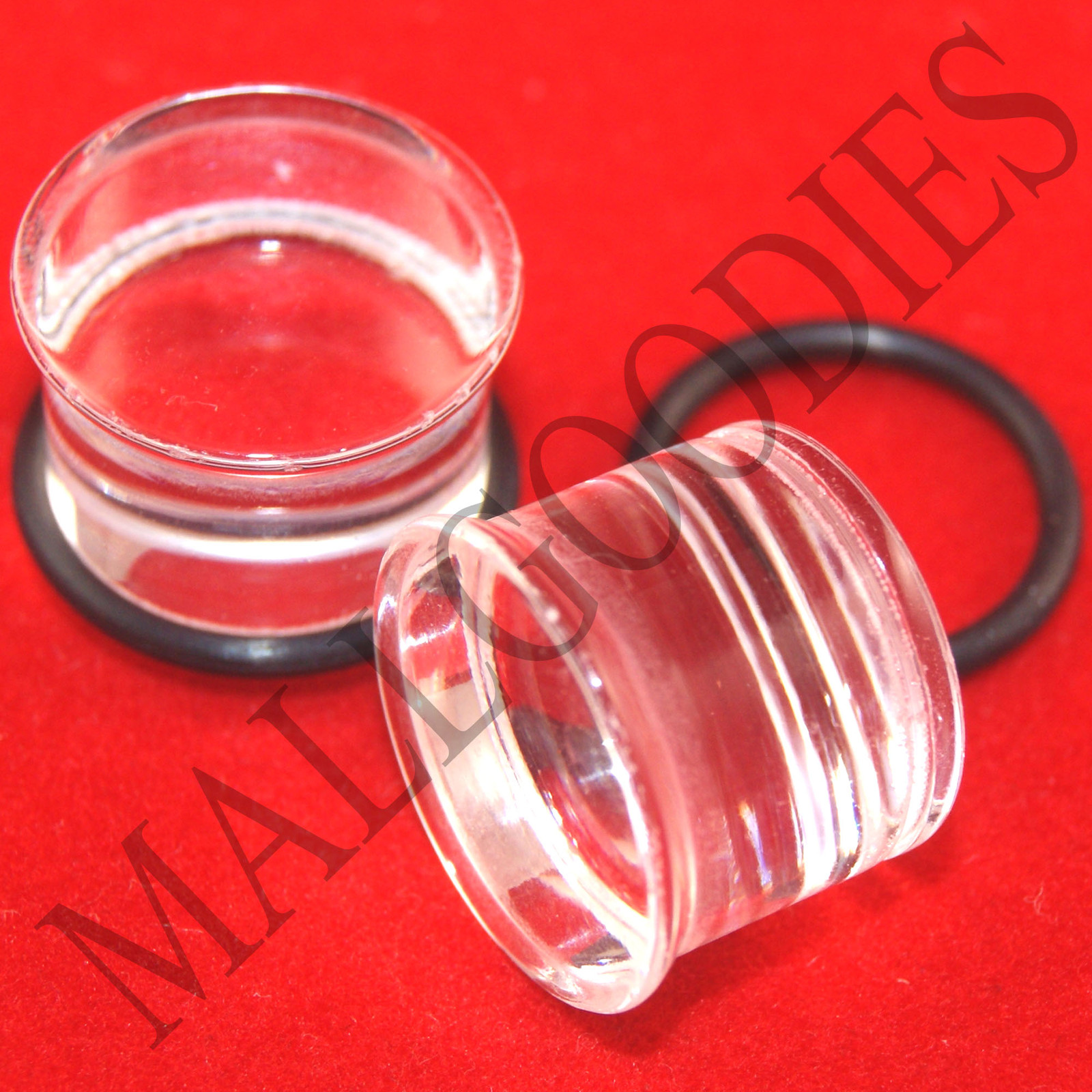 V135 Clear Acrylic Single Flare Solid Ear Plugs 14G to 1-1/4″ 2.5mm to 32mm