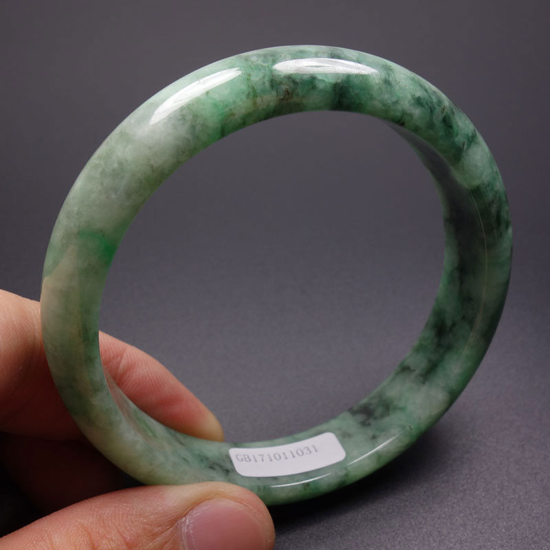 61mm Certified Grade A 100% Natural Green Jadeite Jade Bracelet Bangle Z02115