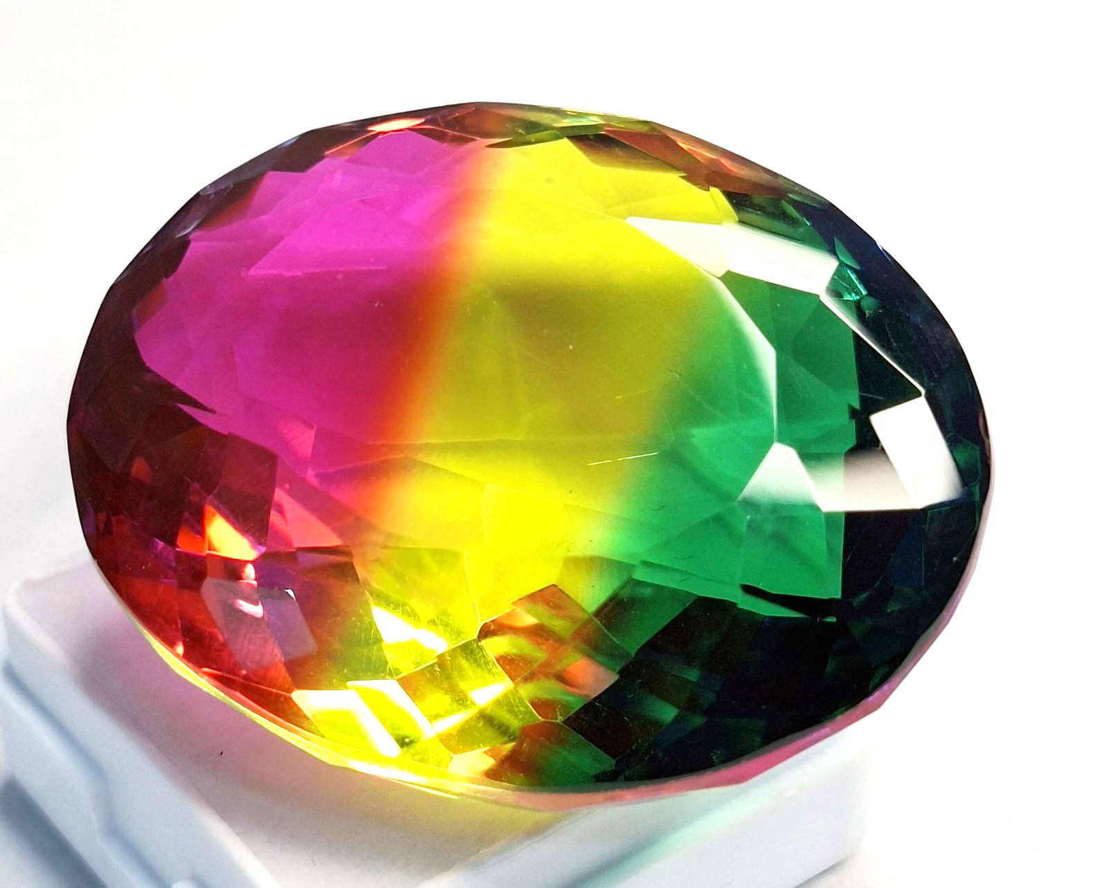 Tourmaline Bi-Colour Natural Oval Cut 118-120 Ct Certified Loose Gemstone RK1093