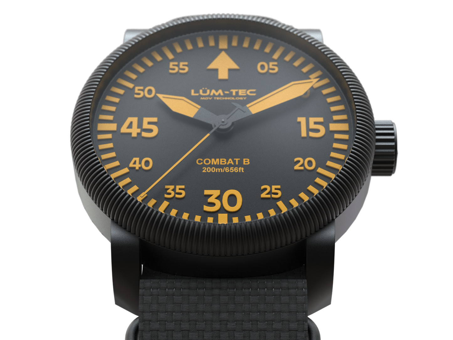 Lum-Tec Mens Watch Combat B71 Orange Dial, Military-grade PVD Hard Coating