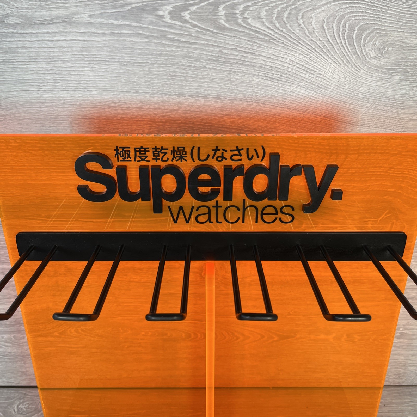 Superdry Watches Promotional Display Countertop Stand Promo Rare Shop Orange