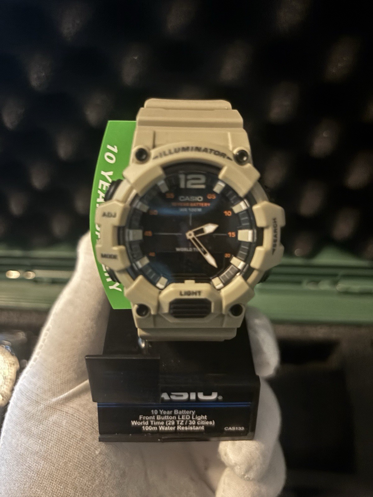 Casio Illuminator Men’s Analog Quartz Beige Resin Strap 100m w/ Box Manual
