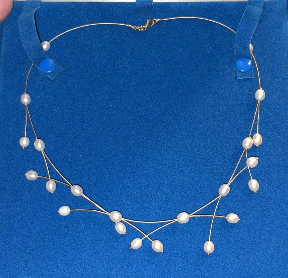 Adi Paz 14K Yellow Gold & White Freshwater Pearls 17″ Necklace