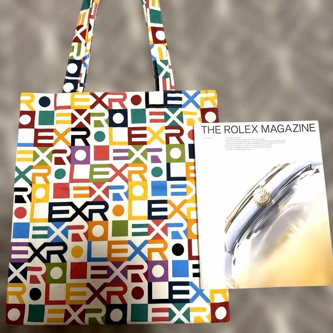 Rolex Jubilee Motif Canvas Tote Bag Multi-Color Logo Novelty Rare VIP Gift Rare