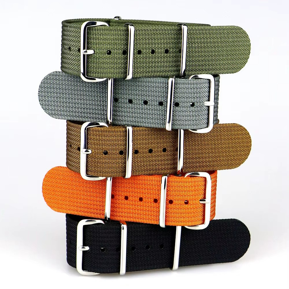 Ribbed Nylon Watch Strap 18mm 20mm 22mm Military Band Belt for Seiko Omega Rolex