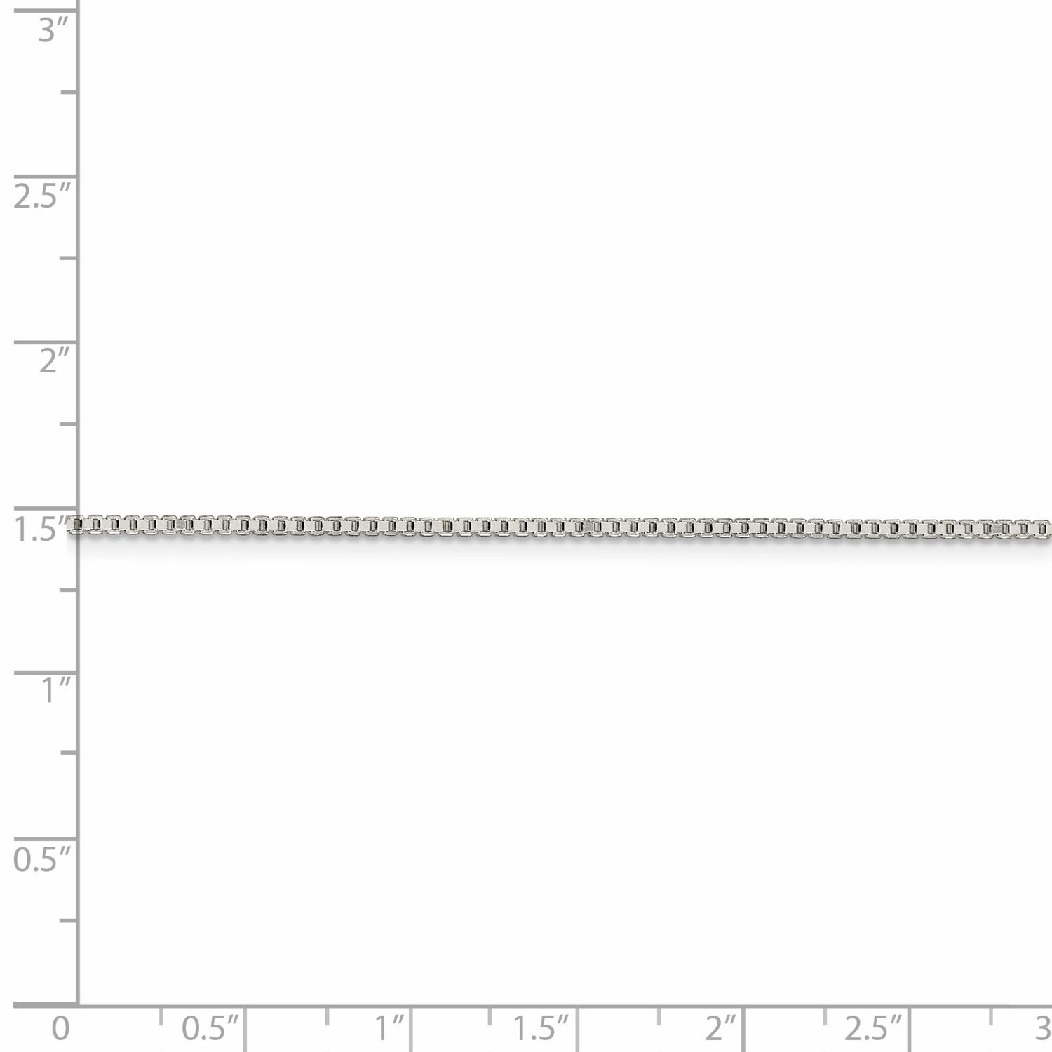 Sterling Silver Solid Polished 1.4mm Plain Box Chain w/ Lobster Clasp 16″ – 36″