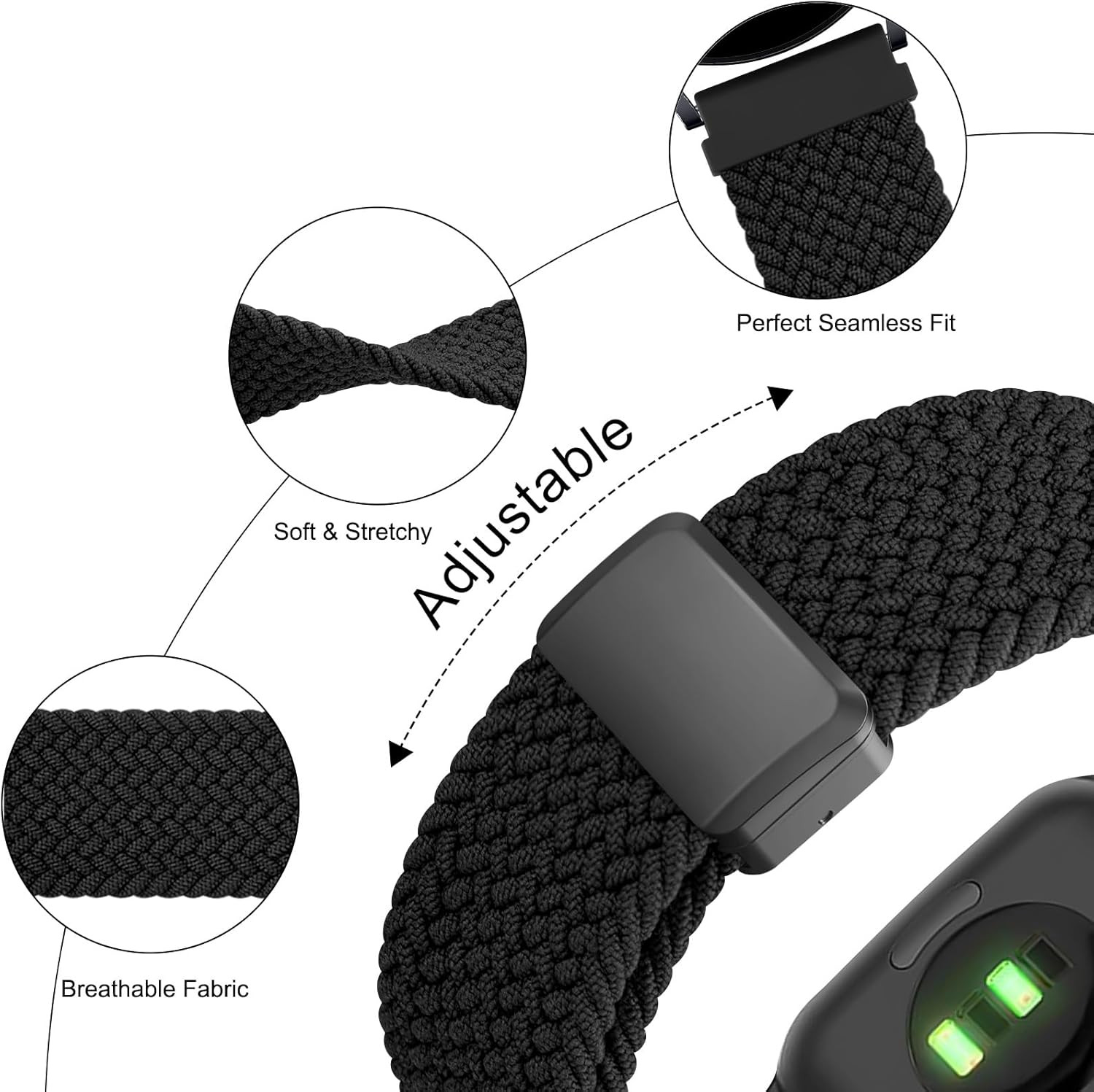 Magnetic Braided Strap for Amazfit Bip 6 / Bip 5 Watch Band, Amazfit GTR 4 Bands