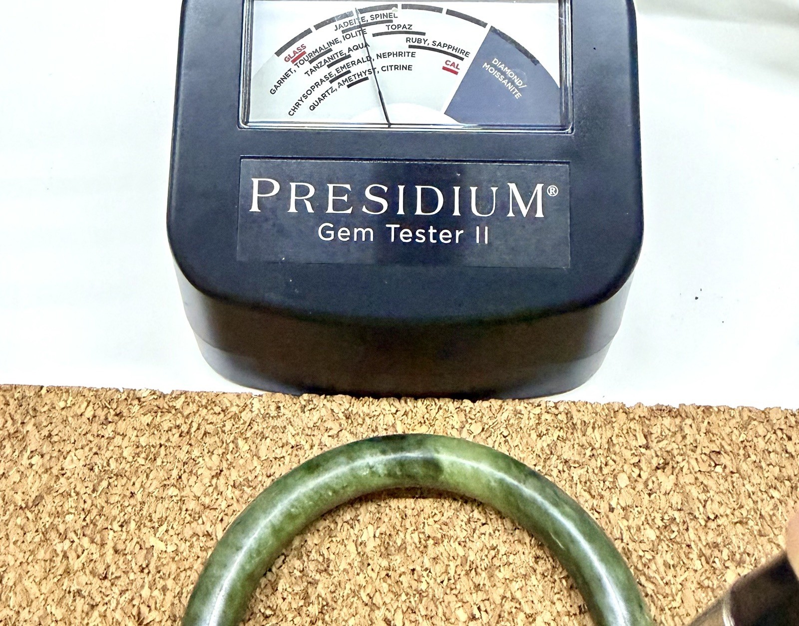 Vintage Natural Jade Bangle Bracelet Dark Green Presidium Tested 49g Size 7.25