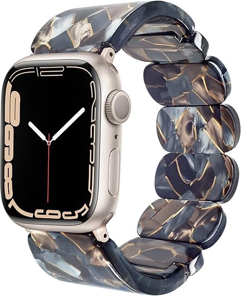 Wide Bangle Stretchy Resin Watch Band Compatible with Apple Watch for Women, Tor