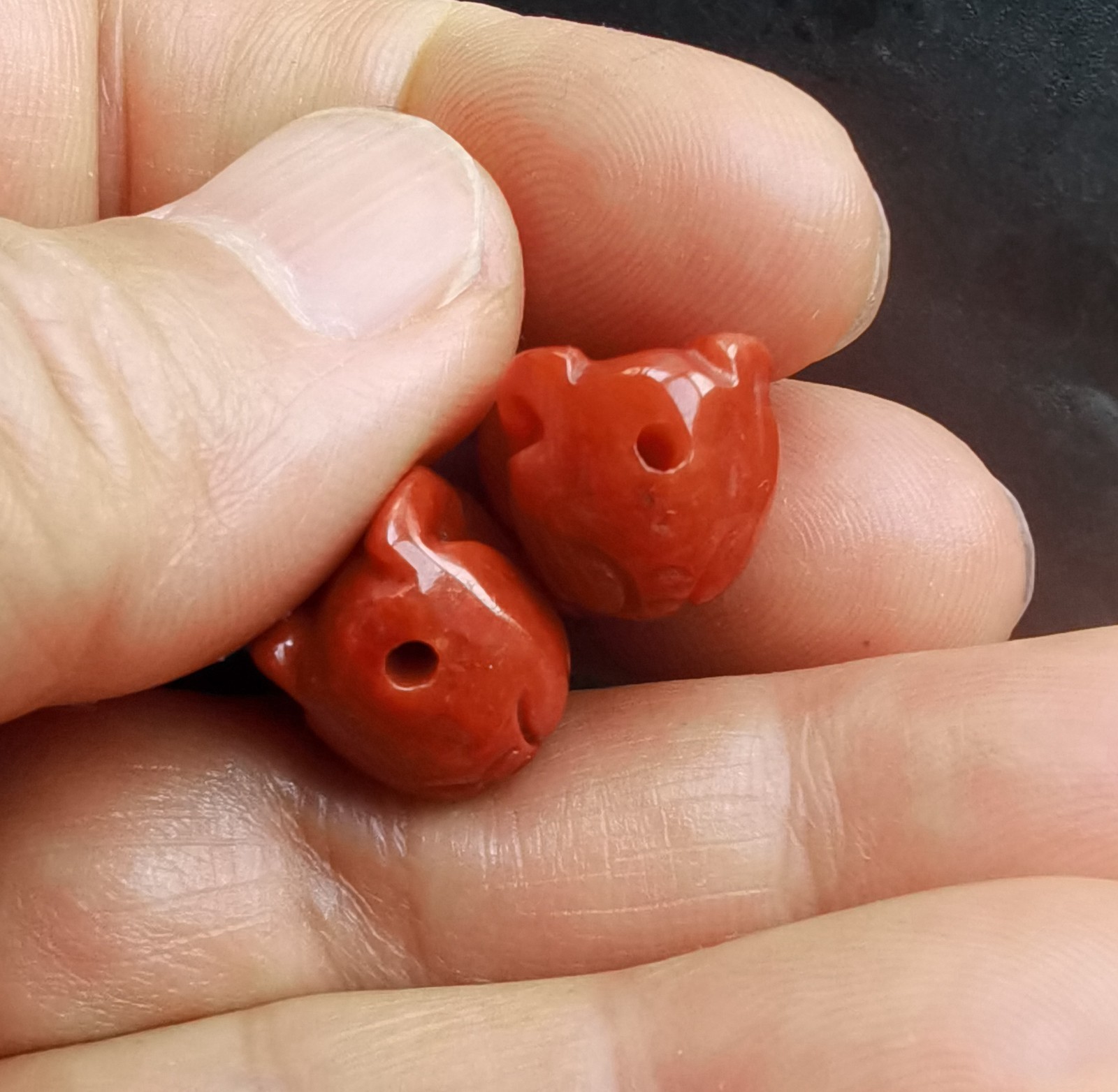Hollow Rich Pixiu dragon carving red Jade stone pendant,amulet rope necklace