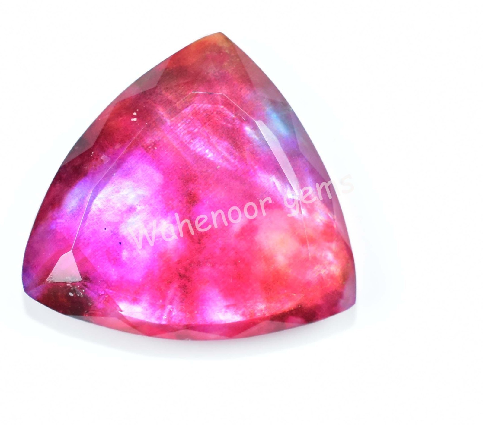 26.75 Ct Natural Ammolite Trillion Opal-Like Organic Doublet Rare Gemstone