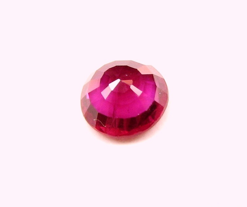 Natural Mined Loose Gem 1 Piece Round Deep Red Ruby 0.53 Carat 4.9×2.4 MM- WxD