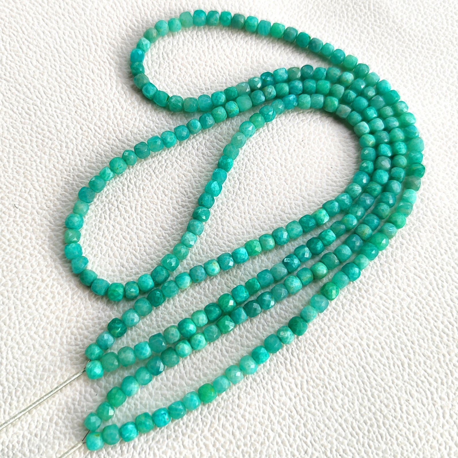 Madagascar Amazonite Beads 4mm Faceted Cube Genuine Gemstone 17″ Strand