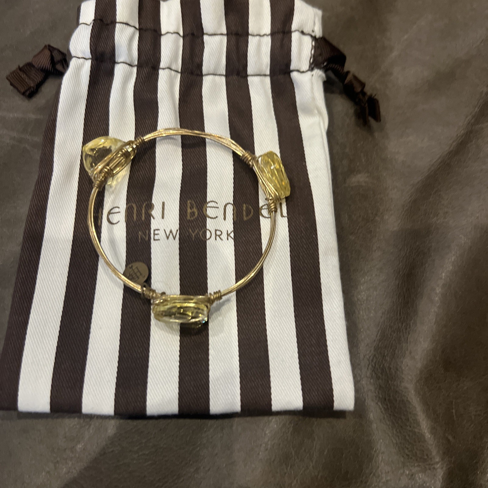 Henri Bendel Bangle Bracelet Gold Gemstone New In Bag