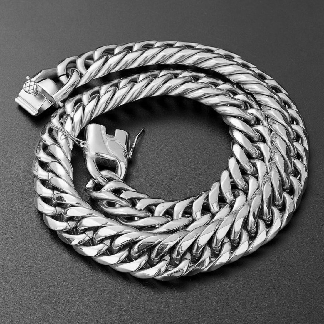 9/11/13/16mm Women Men Stainless Steel Curb Cuban Link Chain Necklace 7-40inch