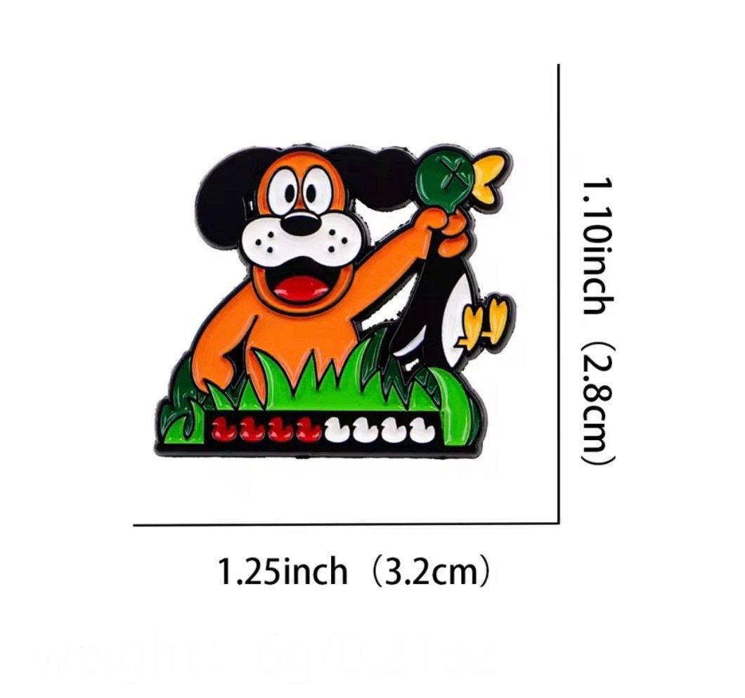 Dog Duck Hunt Style 1pc Rubber Backer Game Duck Hunt Character Pin FREE SHIPPING