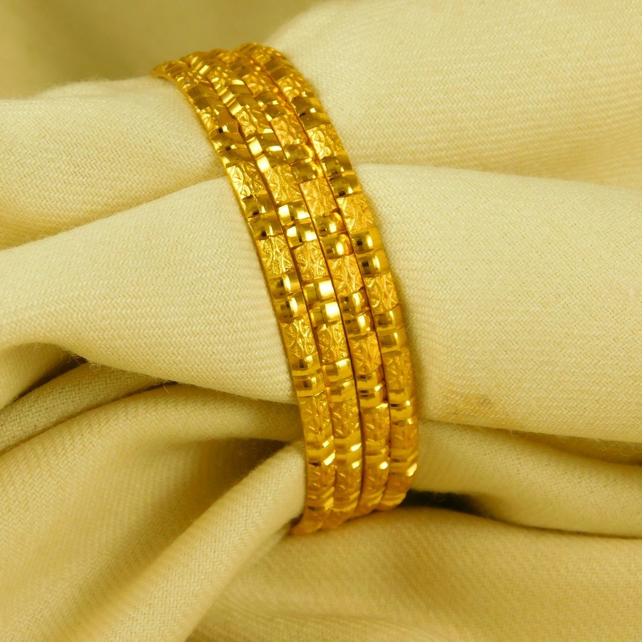 Bollywood Women 4PCs Bangle Set 18K Gold Plated Bracelsts Traditional Jewelry