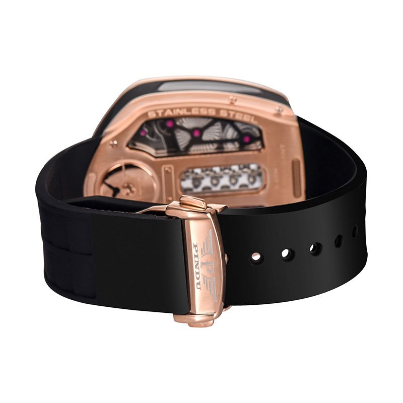2025 PINDU Engine Series Personality Leisure Barrel Hollow Men’s Quartz Watch