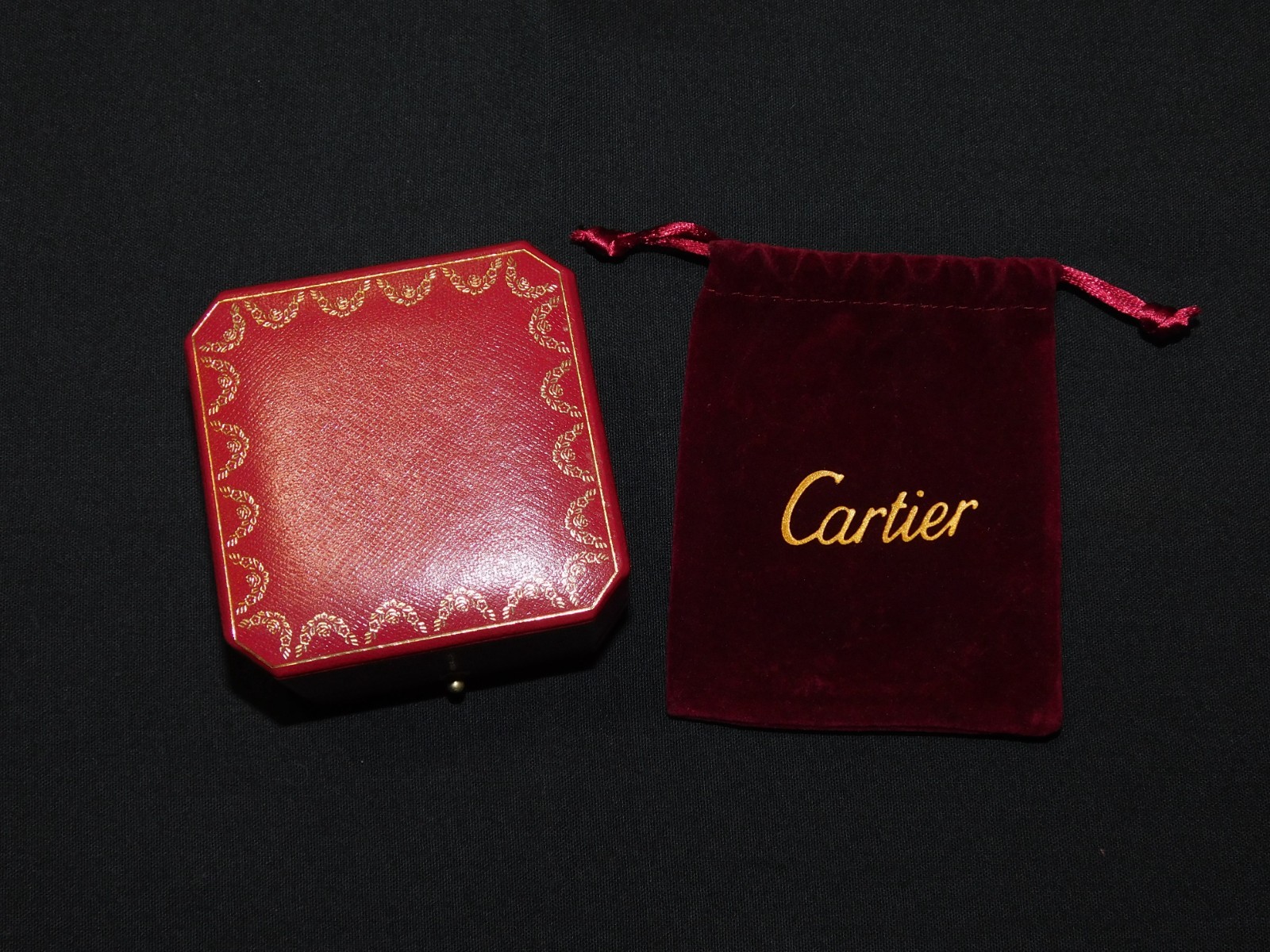 Genuine Cartier Love Ring Box W/ Velvet Drawstring Bag No Outer Box +FREE SHIP!