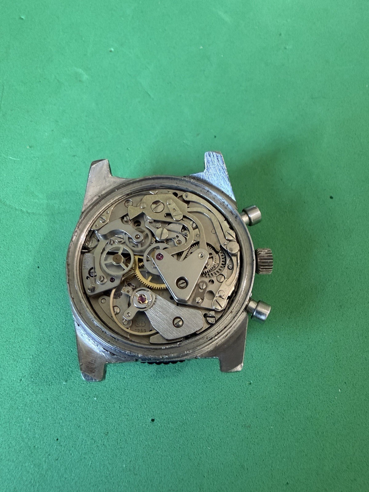 Vintage CANDINO PANDA Dial Chronograph World Time Bezel Valjoux 7733