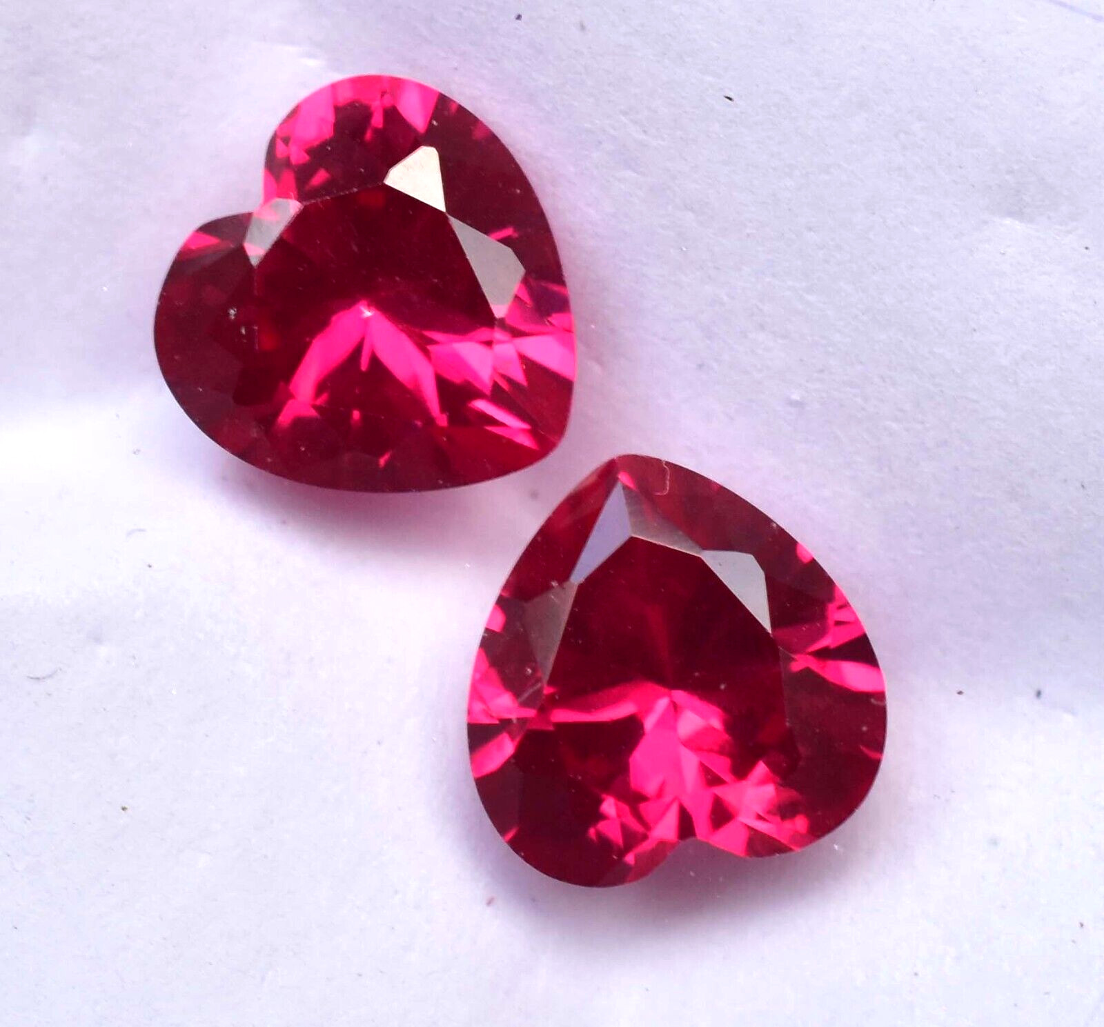 Pair Of Natural Top Red-Pink Ruby Heart Burma Certified Stunning Loose Gemstone