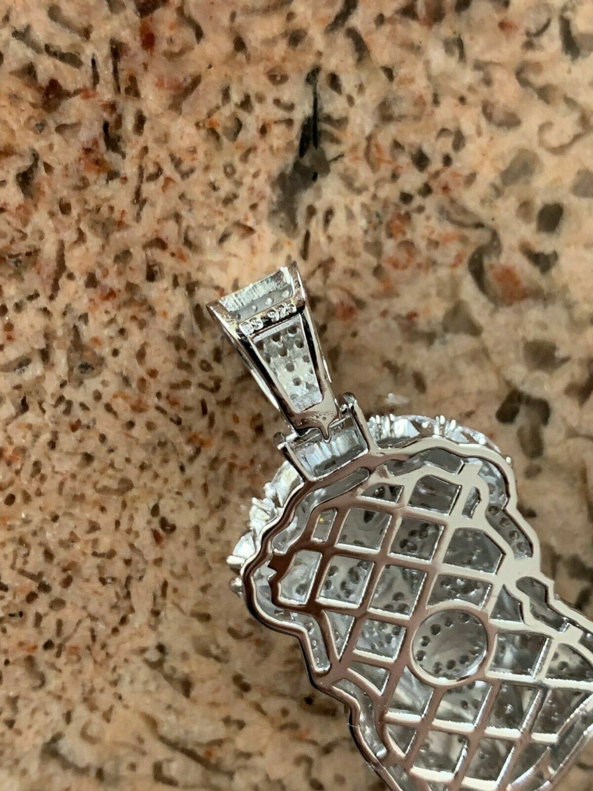 Men’s Solid 925 Silver Jesus Piece Simulated Diamond Yellow and Rose Gold Plated
