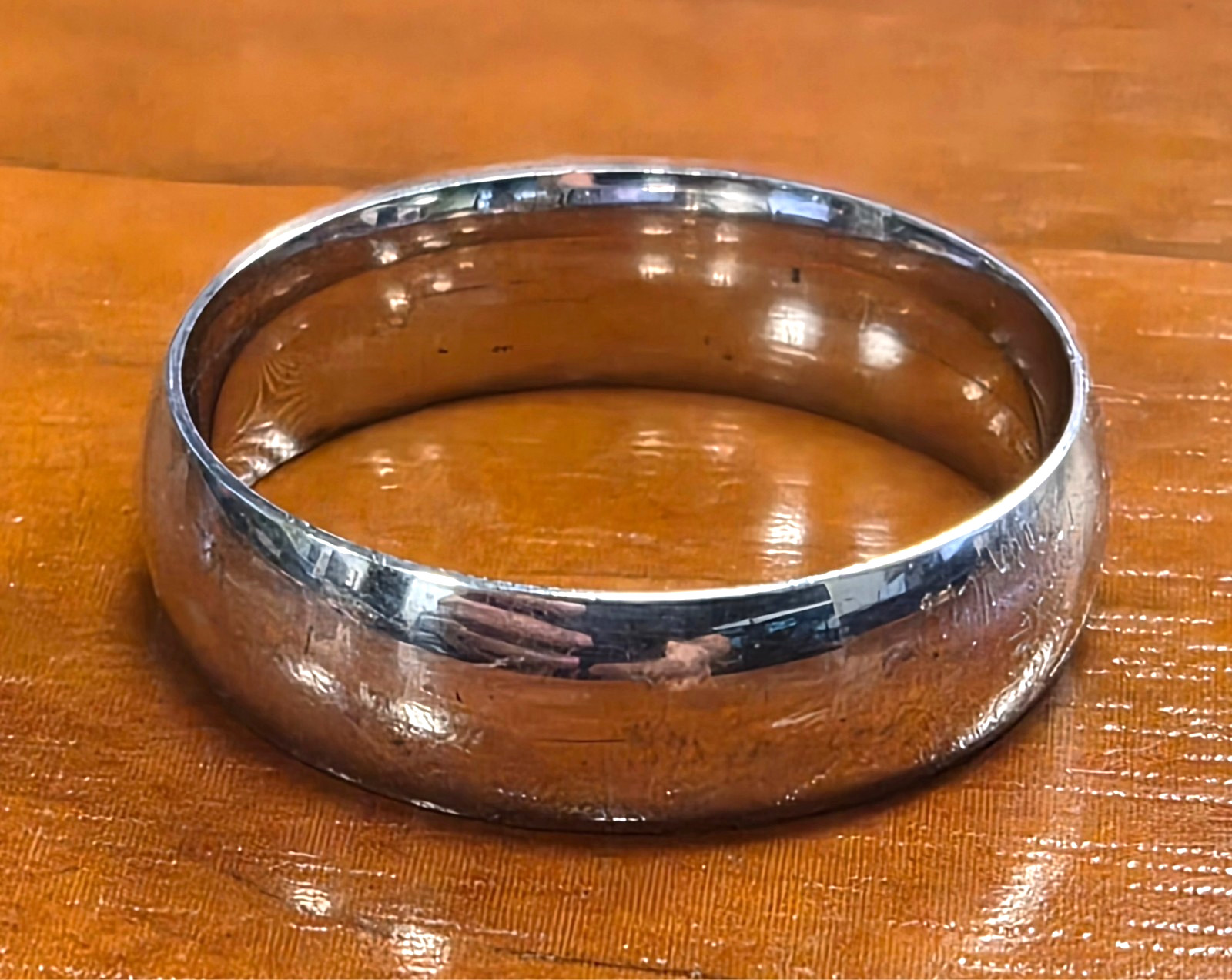 Estate 925 Sterling Silver Plain Wedding Band Ring Size 9