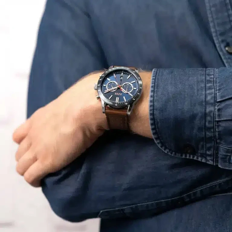 Original Hugo Boss Allure 1513921 Men’s 44mm Chronograph Watch Blue Dial