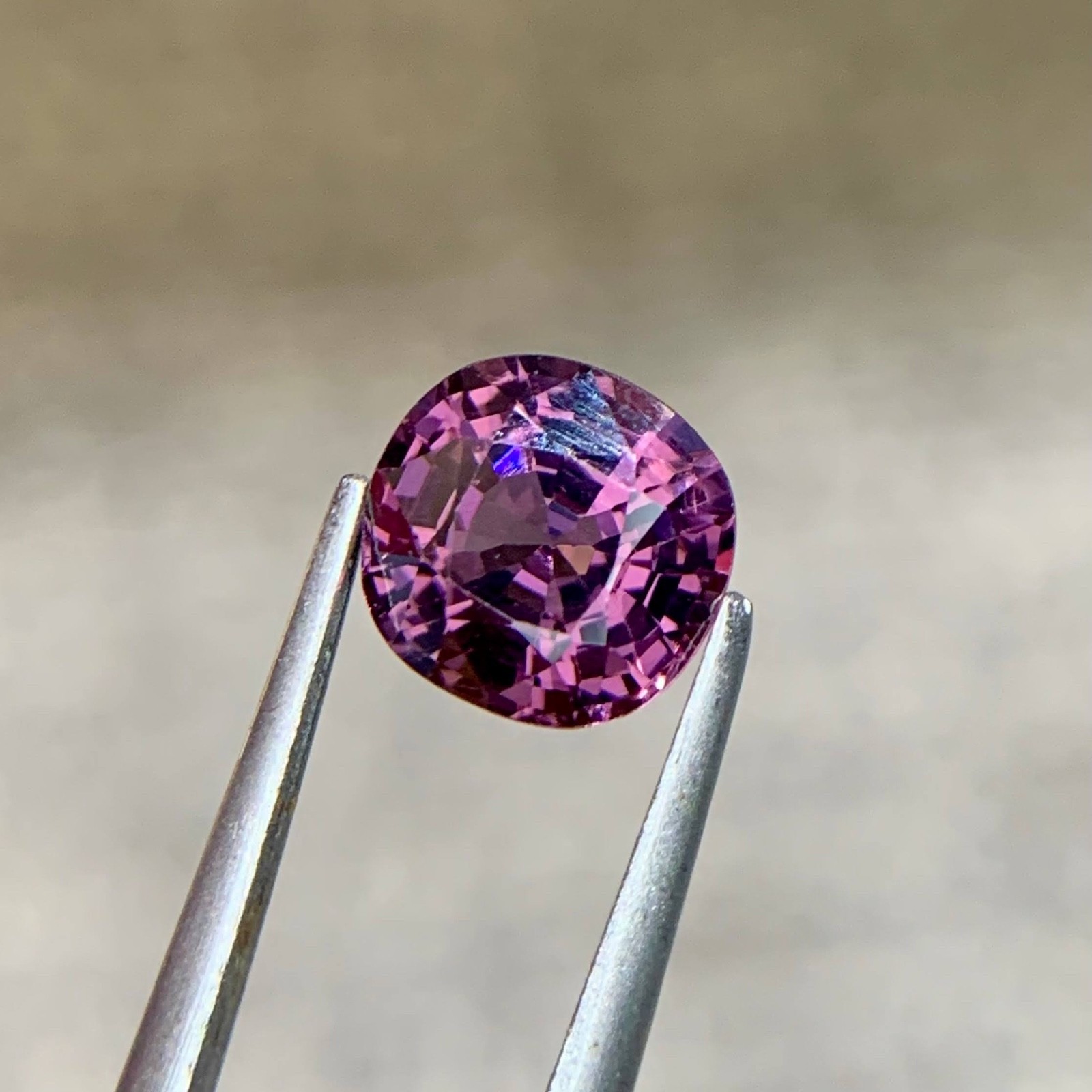 1.60 Carats Natural Pink Purple Spinel Cushion Cut From Burmese