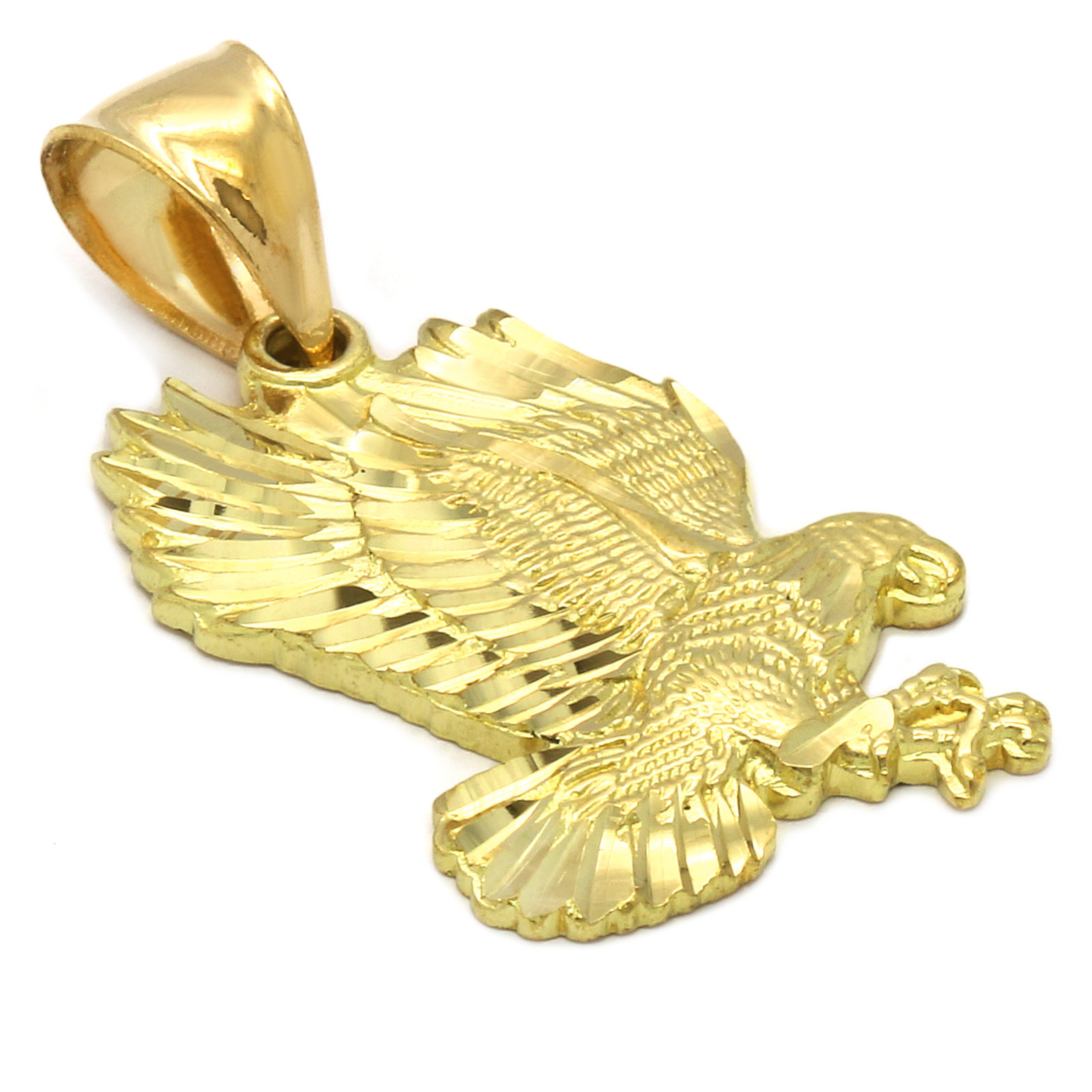 Men’s 18k Gold Plated Eagle Pendant 6mm Cuban Chain Necklace 24″