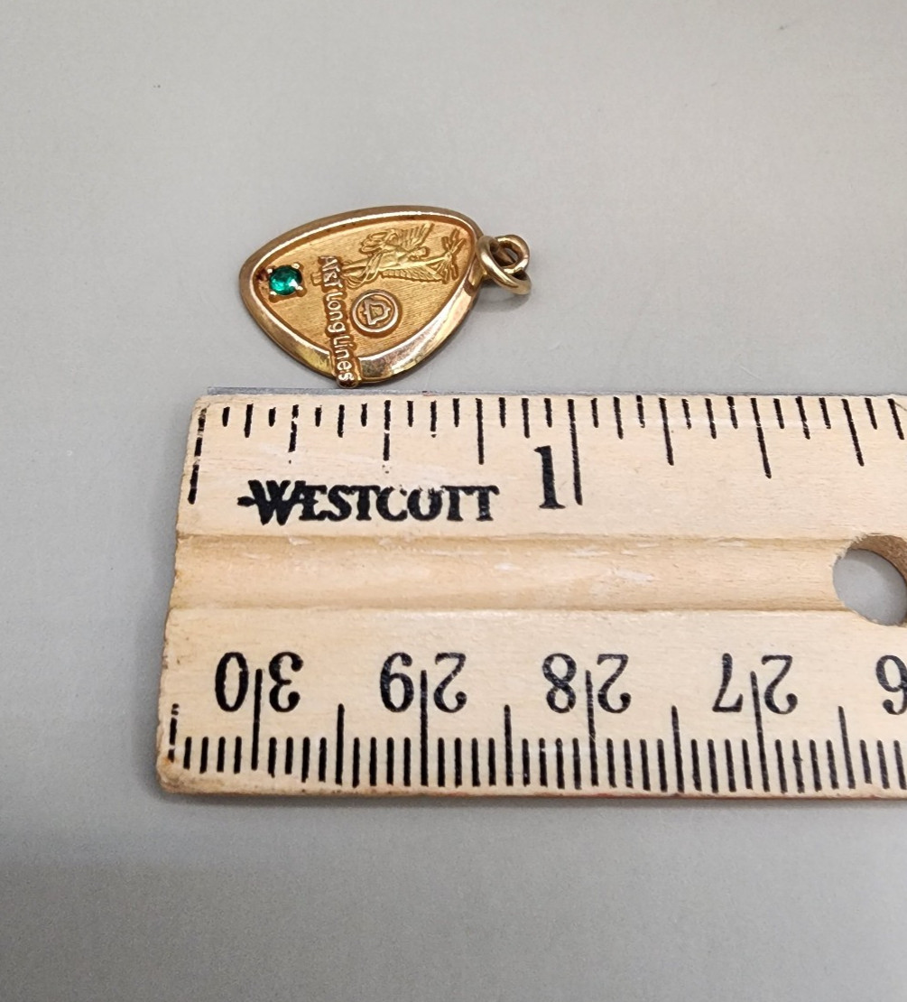 Vintage AT&T Long Lines Service Award Charm 1/5 10K Gold Filled LGB Shield